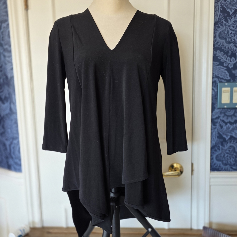 Joseph Ribkoff Black Top Size 6 Sm to Med - Monochrome, lagenlook